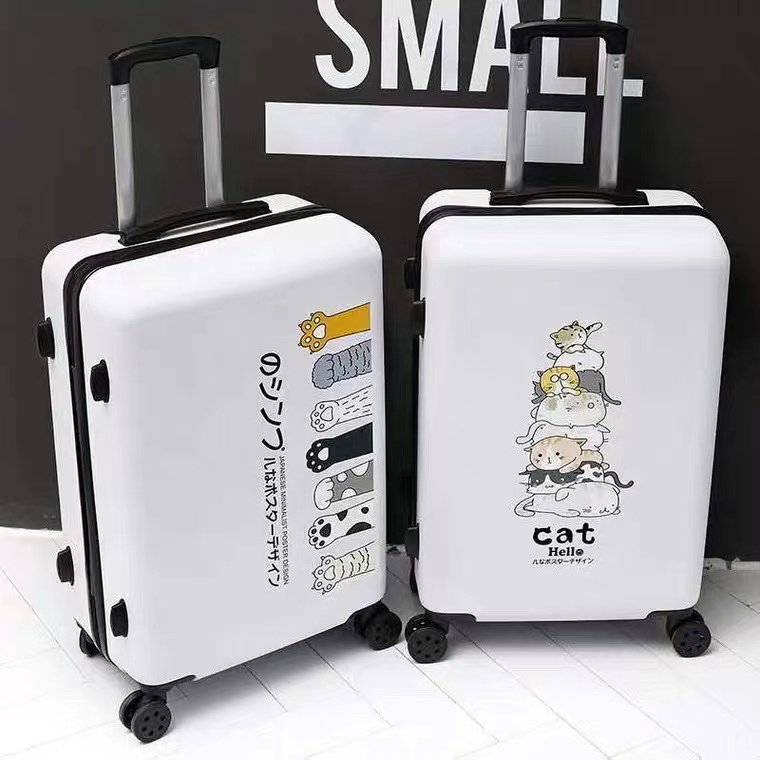 รูปแบบการ์ตูนกับแมว  Cartoon series กระเป๋าเดินทาง 24 นิ้ว ลาย การ์ตูน ล้อหมุน360องศากระเป๋าเดินทาง