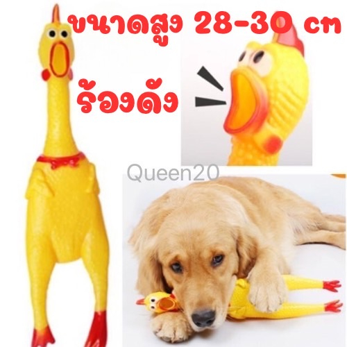 ไก่โอ๊ก เสียงดังมาก ไก่บีบมีเสียง ขนาด 28-30 cm ตุ๊กตายางบีบ TY177(240)012A1175