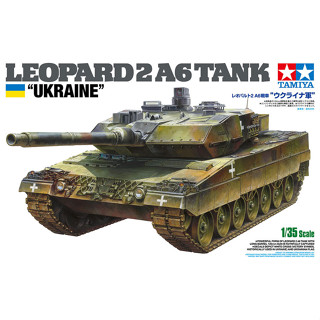 💥New💥🏆 TAMIYA 25207 ชุดประกอบจำลองมาตราส่วน 1:35 LEOPARD 2 A6 TANK "UKRAINE" ต้องไปสร้างและทำสีเอง