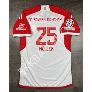 [Player] - เสื้อฟุตบอล Bayern Munich Home บาเยิร์น มิวนิค เหย้า 2023/24 เกรดนักเตะ อาร์ม UCL 25 MULLER