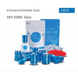 กาวต่อขนตา Sky Zone นำเข้าจากเกาหลี ของแท้ แห้งไว้ 1-2วีนาที ติดทน 6-&gt;7 สัปดา ขนาด 5ml