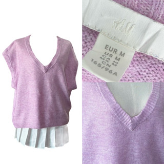 เสื้อกั๊กมือสอง แบรนด์ h&amp;m สีม่วง น่ารักกก