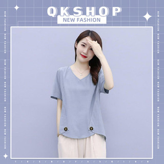 QKshop มาแล้วจ้า ‼️ เสื้อผ้าราคาถูก เงานดีเว่อร์ แฟชั่นฤดูร้อน สำหรับผู้หญิง ใส่แล้วไม่อึดอัด มาใหม่ 4 สีให้เลือกกันเลยจ