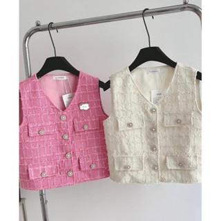 Korea tweed vest เสื้อกั๊กผ้าทวีต