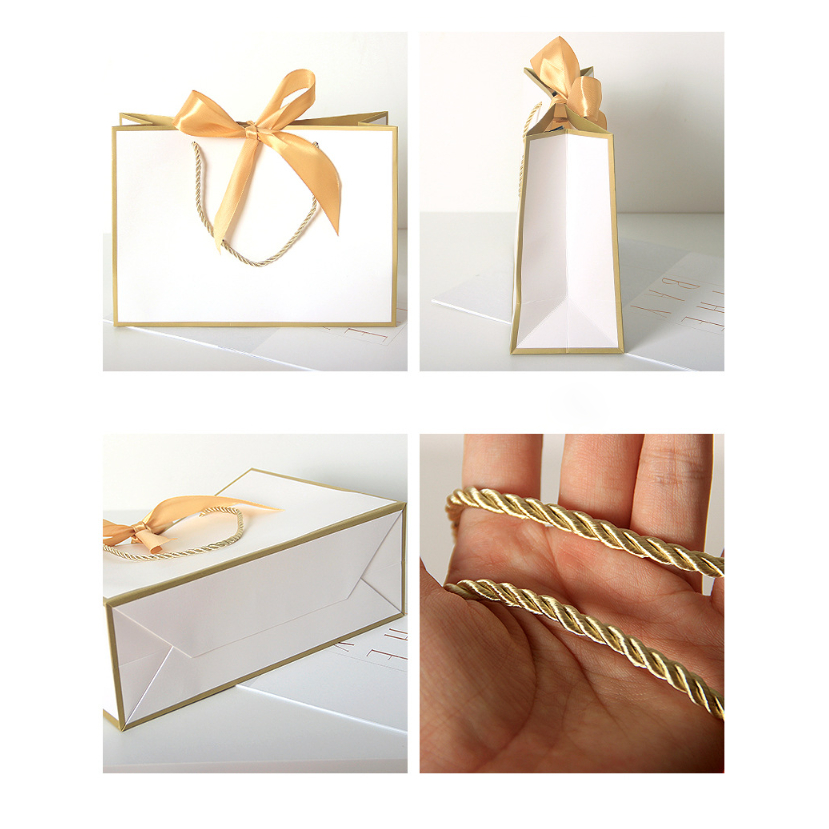 (🇹🇭พร้อมส่ง) ถุงกระดาษสวย 3ใบ/แพ็ค ถุงของขวัญ ถุงกระดาษมีหูหิ้ว+ริบบิ้น  เนื้อดี หนา มีราคา หรู ส่งไว - รูปที่ 4