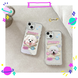 ✨จัดส่งภายใน 24 ชม✨เคสไอโฟน12 13 14 Pro For 11 การ์ตูน ความนิยม แฟชั่น ลูกสุนัข สาวน่ารักหัวใจ การป้องกันการตก Case