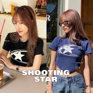 Berbboo-Shooting star💫 เสื้อครอปเอววี สกรีนลายดาว พร้อมส่ง