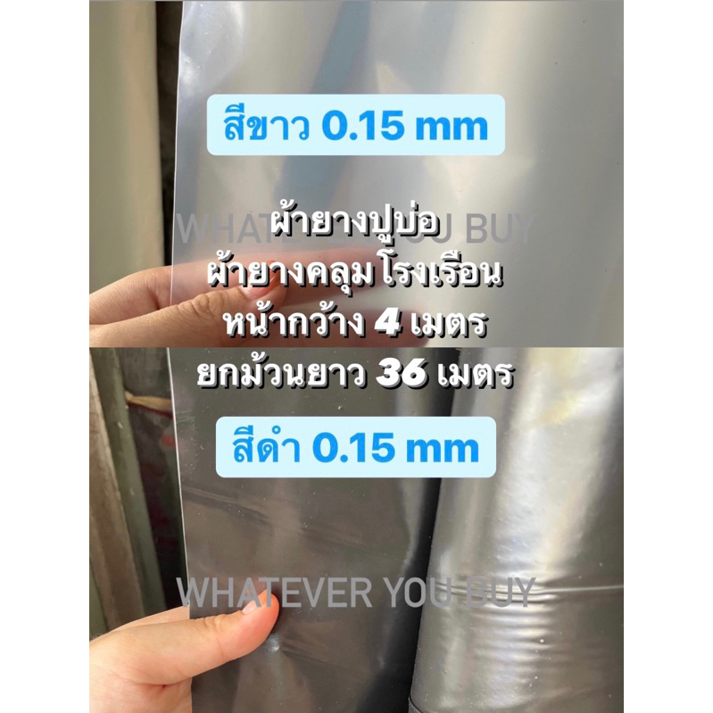 ผ้ายางหน้ากว้าง 4 เมตร ยาว 36 เมตร หนา 150 ไมครอน ผ้ายางพลาสติกปูบ่อ ผ้ายางกันฝน ผ้ายางคลุมโรงเรือน