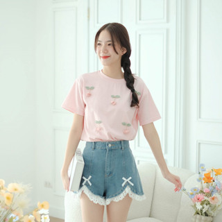 08-283 Cute Cherry Cotton Top - 2 สี