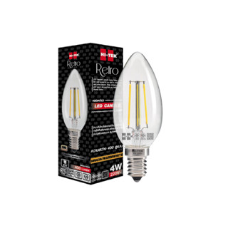 หลอด LED จำปา กระจกใส HI-TEK RETRO HLLC41404W 4W วอร์มไวท์