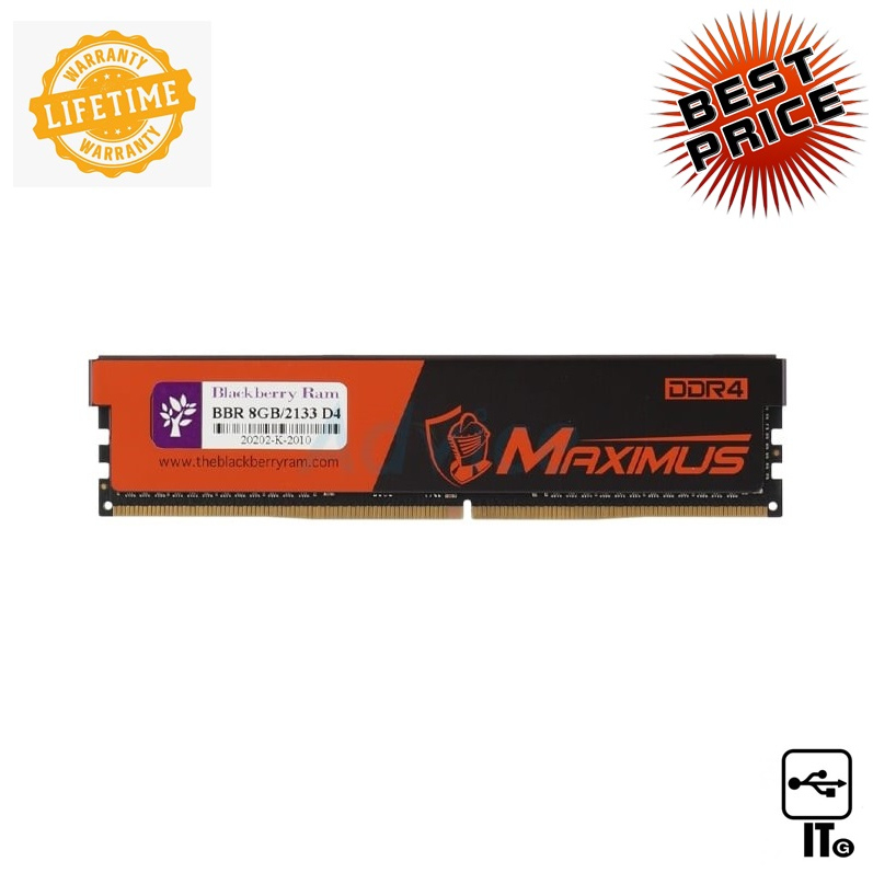 RAM DDR4(2133) 8GB BLACKBERRY MAXIMUS ประกัน LT. แรม PC / PC DDR4(2133-2400)