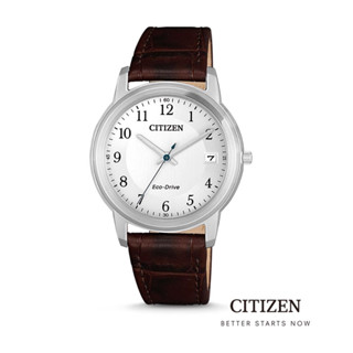 CITIZEN Eco-Drive FE6011-14A Leather  Watch ( นาฬิกาคู่พลังงานแสง )