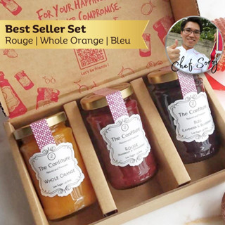 Best Seller Set เซตรวมแยม 3 รสชาติ Whole Orange, Rouge, Bleu 125 กรัม x3 ขวด - The Confiture