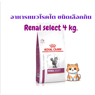 อาหารแมวโรคไต รุ่นแมวเลือกกิน Renal select 4 kg.  (หมดอายุ :  12/06/2024)