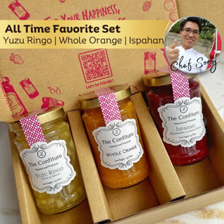 All Time Favorite Set เซตรวมแยม 3 รสชาติ Yuzu Ringo, Ispahan, Whole Orange 125 กรัม x3 ขวด - The Confiture