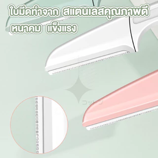 【COTTONO コットンノ】E21 มีดโกนคิ้ว พับได้ 3สีพาสเทล มีดโกนแต่งคิ้ว มีดเล็มคิ้ว กันคิ้ว ไม่บาดผิว มีดโกน