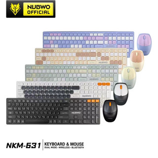 Nubwo NKM-631 Keyboard+Mouse Dual mode Wireless/Bluetooth แป้นพิมพ์ไร้สาย ชุดเมาส์คีย์บอร์ด