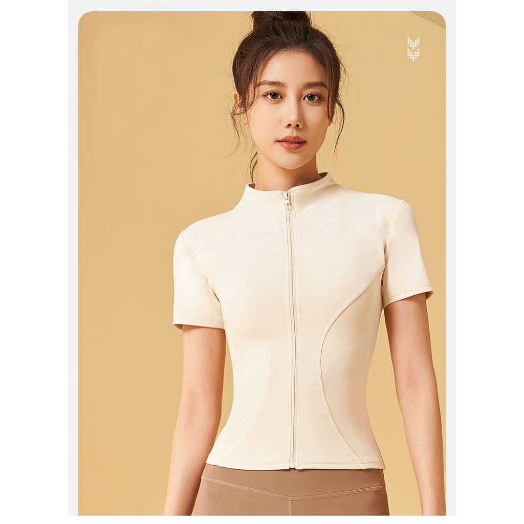 mvp sport ซิปคอยืน  เสื้อกีฬาแขนสั้น เสื้อแจ็คเก็ตลำลองสำหรับวิ่งกลางแจ้ง เสื้อกีฬา - 3