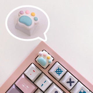 พร้อมส่ง!! Keycap/คีย์แคป  เท้าแมวพาสเทล (ฟ้า)