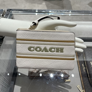 Coach Corner Zip Wristlet With Coach Stripe CH311 คล้องมือ 1 ซิป