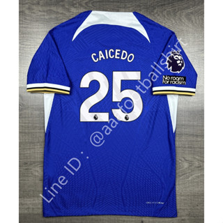 เสื้อฟุตบอล เกรด player Chelsea Home เชลซี เหย้า 2023/24 อาร์ม EPL เบอร์ชื่อ 25 CAICEDO