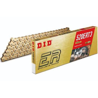 โซ่แข่ง D.I.D Chain 520ERT3 520 Pitch, Gold - 120L  ห่วงโซ่ที่ดีที่สุดในวิบากดีขึ้นแล้ว D.I.D. ERT3 chain ได้รับการทดสอบ