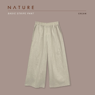 🍎 ลด45.-โค้ดWYQESS🍋nature.bkk - PT1052 กางเกงขายาวริ้ว basic stripe pant