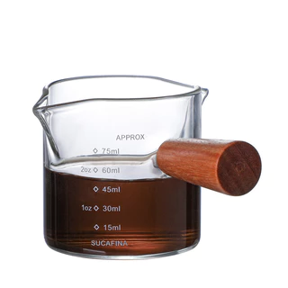 MAYA แก้วตวงด้ามไม้ 75ML สำหรับตวงกาแฟและนม