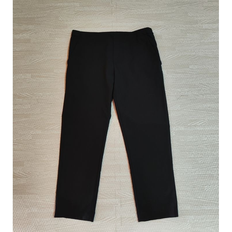 Uniqlo กางเกง Ezy Smart Ankle Pants สีดำ Size L หญิง มือ2