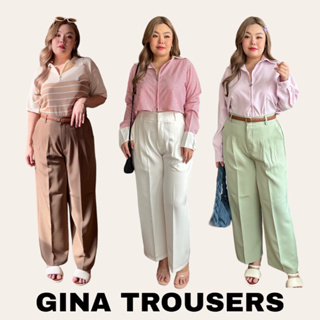 GINA Trousers กางเกงขายาวทรงกระบอกสาวอวบ