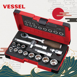 VESSEL ชุดบ๊อก ขนาด 3/8" No.HRW3002M-W