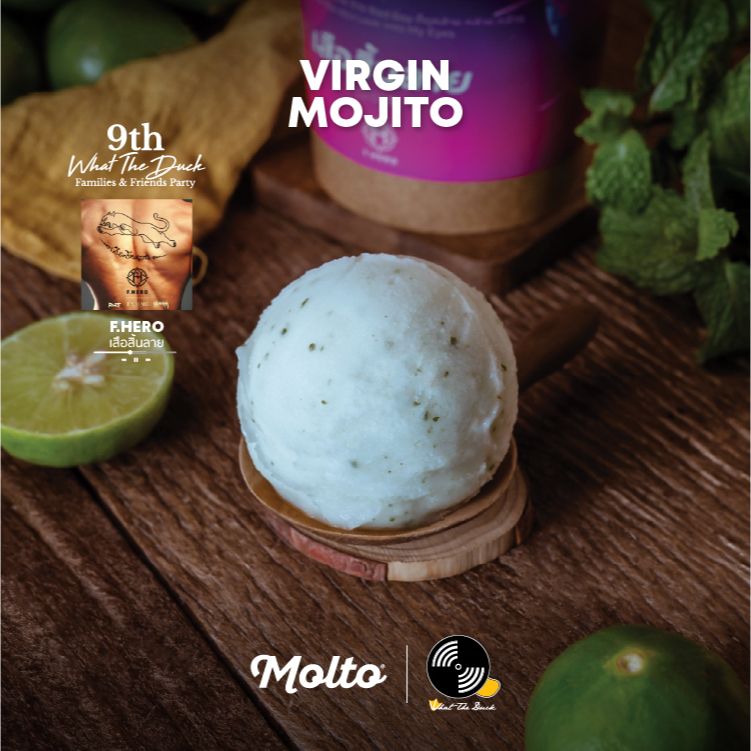 Virgin Mojito (ไอศกรีม เวอร์จิ้น เลม่อน โมฮิโต 1 ถ้วย 16 oz.) - Molto premium Gelato