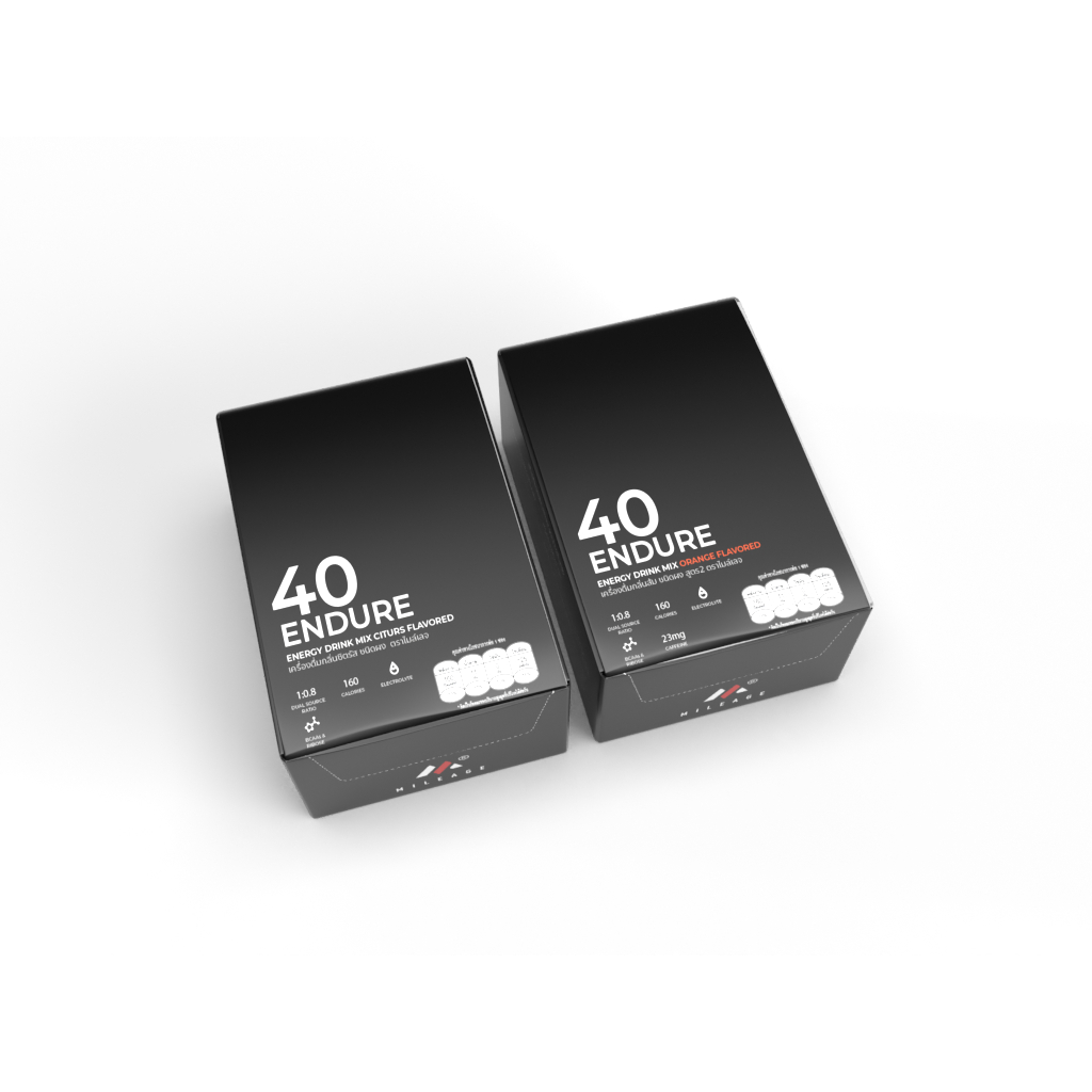 [กล่อง10ซอง] 40Endure Mileage Energy Drink Mix ผงชงให้พลังงานและเกลือแร่ สำหรับเล่นกีฬา