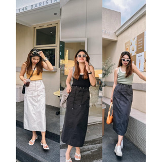 Dojo knit top + Benne skirt เสื้อกร้าม และ กระโปรงยาว : everydaylookk store