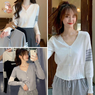 เสื้อคลุมไหมพรมเกาหลี แขนยาวคาร์ดิแกนไหมพรมเนื้อเย็น ใส่แมทช์เข้าได้กับทุกชุด🚚 พร้อมส่ง TS1629