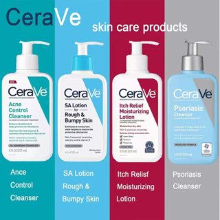 😊การส่งของแท้,CERAVE Psoriasis Cleanser 237ml / ltch Relisf Moisturizing Lotion 237ml