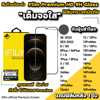 🔥 iFilm ฟิล์มกระจก เต็มจอใส กันฝุ่นลำโพง สำหรับ ไอโฟน 15 pro max 15 plus 14 pro max 14 13 pro max 11 XR 7plus ฟิล์มไอโฟน