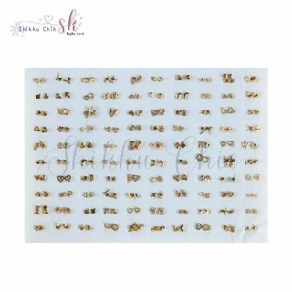 พร้อมส่ง ต่างหูแฟชั่น ต่างหูก้านพลาสติก คละลาย 36/100 คู่