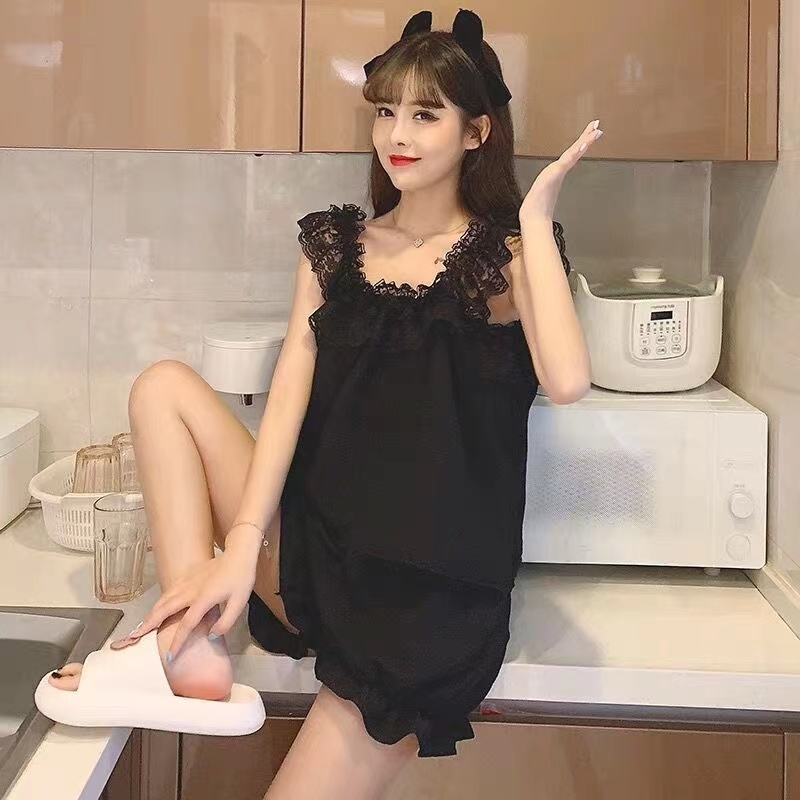 ชุดนอน แขนสั้น กางเกงขาสั้น เอวยางยืด สไตล์เกาหลี - รูปที่ 5