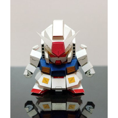 โมเดลกระดาษ หุ่นยนต์ Gundam_ver.2  3 มิติ  ขนาดสูง 12 ซม. พร้อมส่ง (กระดาษโฟโต้) ตัดประกอบเอง งานสะส