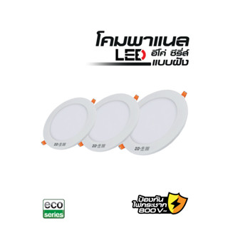 โคมดาวน์ไลท์ LED กลมขาว ฝังฝ้า HI-TEK HFLEPR024W 12" 24W วอร์มไวท์