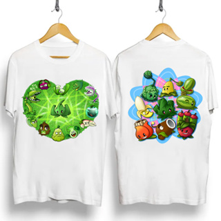 [พร้อมส่ง] Plants Vs Zombies แฟชั่นผ้าฝ้ายรอบคอคุณภาพสูงพิมพ์เสื้อยืดแขนสั้น