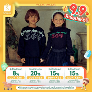 &lt;พร้อมส่ง&gt;「สินค้าลิขสิทธิ์แท้」Iris kids IKS038-IKK043 Black tulip shirt/Black Tutu skirt เสื้อแขนยาว