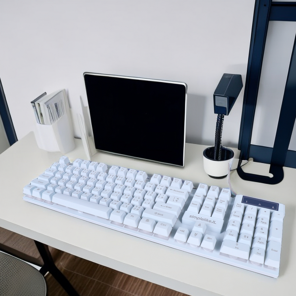 ช์กดเสียงดังคีย์แคปสีสวย Gaming Keyboard Mechanical 80% คีย์บอร์ด แป้นพิมพ์มีไฟ แป้นพิมพ์เกมมิ่ง