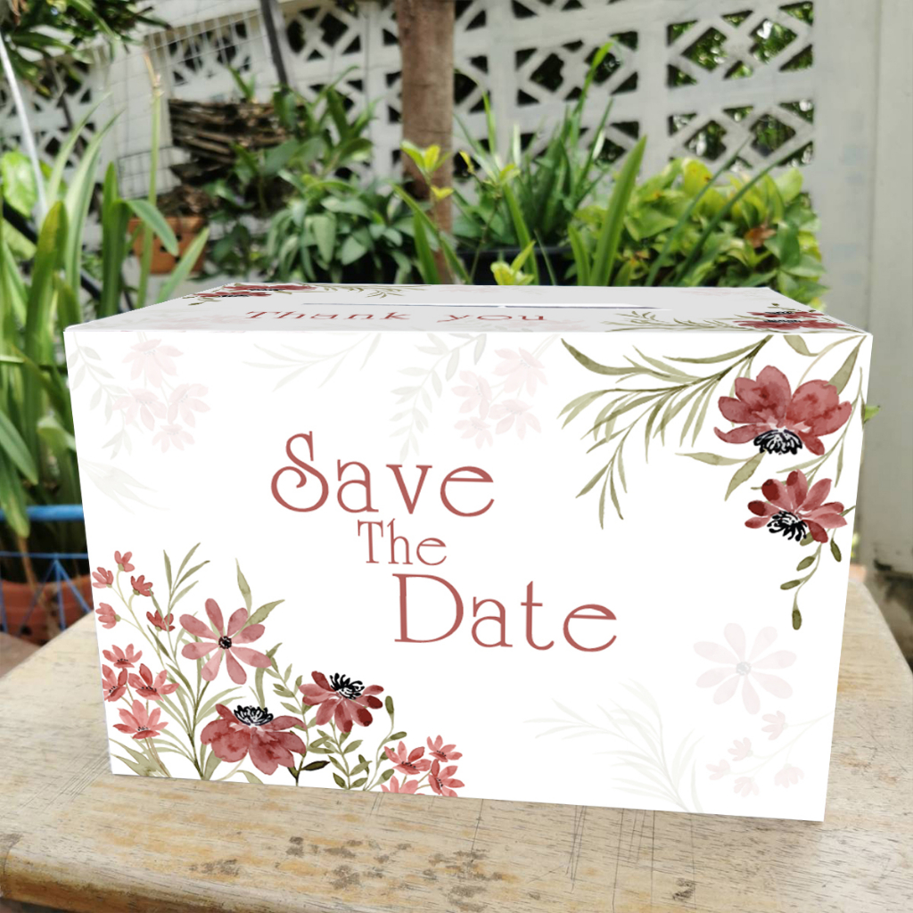 กล่องใส่ซองแต่งงาน กล่องเล็กSave the date ขนาด21x29x21cmพร้อมส่ง กล่องกระดาษแข็งสำหรับใส่ซองแต่งงาน