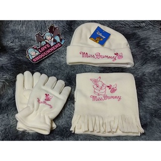 น่ารัก 🎀 Disney Miss Bunny Hat &amp; Scarf &amp; Gloves 3 Piece Set 🎀 Set หมวก ถุงมือ ผ้าพันคอ มิสบันนี่ ดีสนีย์ น่ารักมากคร้า 🎀