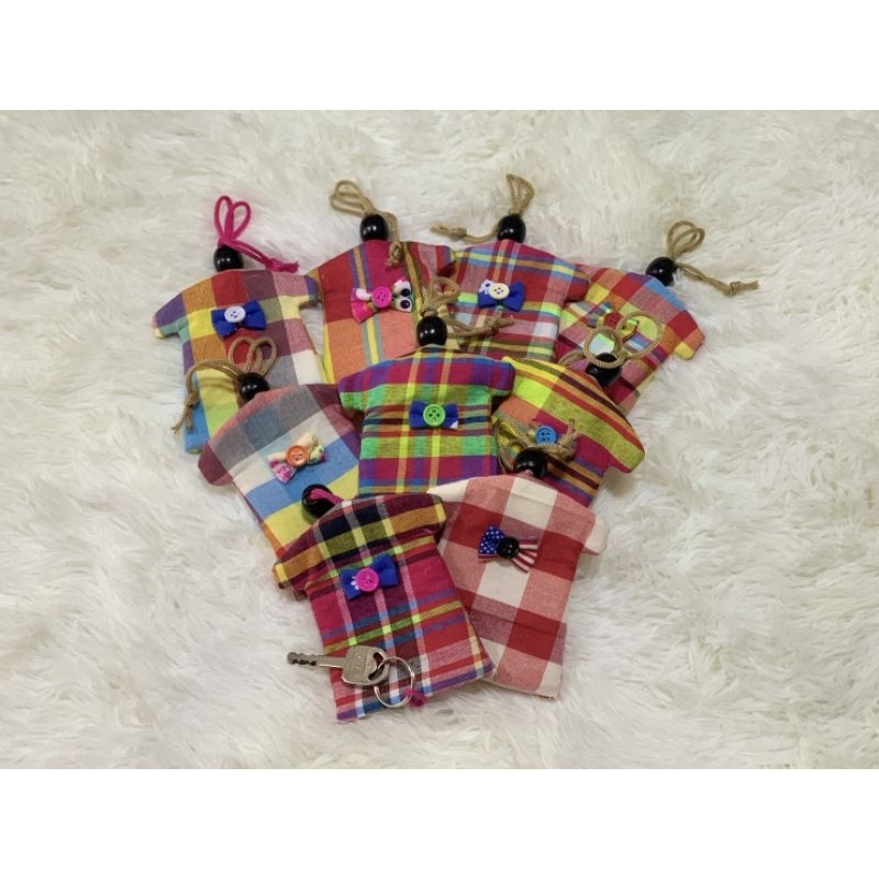 KEY Cover ที่เก็บกุญแจ แบบเสื้อ<ทรงเสื้อ> คละ(ผ้าขาวม้า)ของชำร่วยไทยๆ ของฝาก ของชำร่วยงานแต่ง