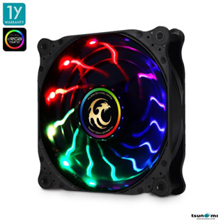 TSUNAMI PHANTOM RGB 12CM FAN - พัดลมคอมพิวเตอร์ไฟ ARGB ขนาด 12 CM ไม่ต้องใช้ controller