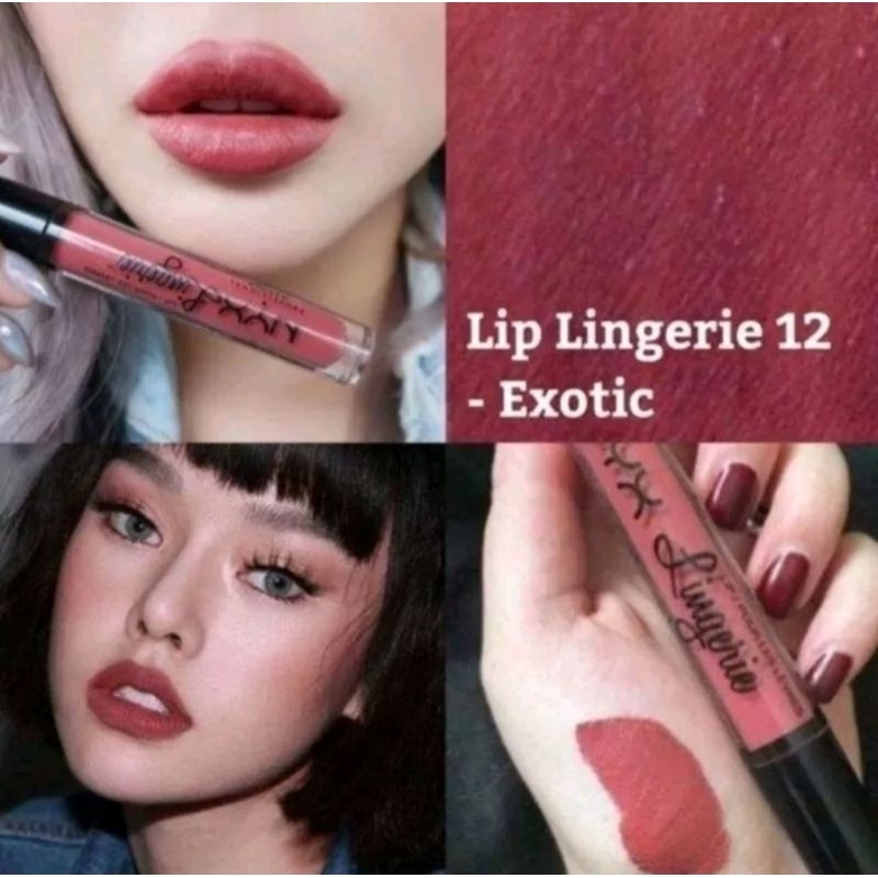 พร้อมส่ง 12 Exotic/NYX Lingerie Liquid Lip stickของแท้ % จากเคาน์เตอร์ช็อปอเมริกา