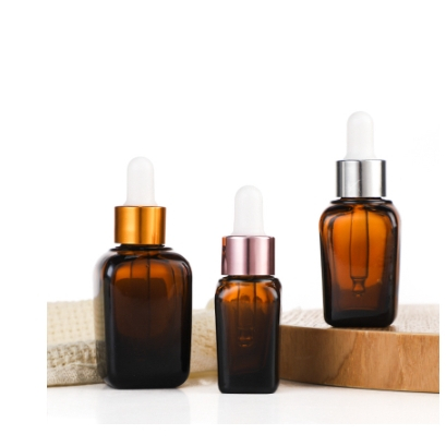 ขวดดรอปเปอร์ แก้วสีชา ที่หยดมีสเกล ทรงเหลี่ยม สำหรับใส่เซรั่ม 10-100 ml (พร้อมส่งจากไทย)